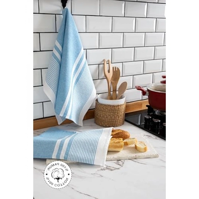2li Mutfak Kurulama Bezi, %100 Pamuk, 45x60 cm Çok Amaçlı Kullanım