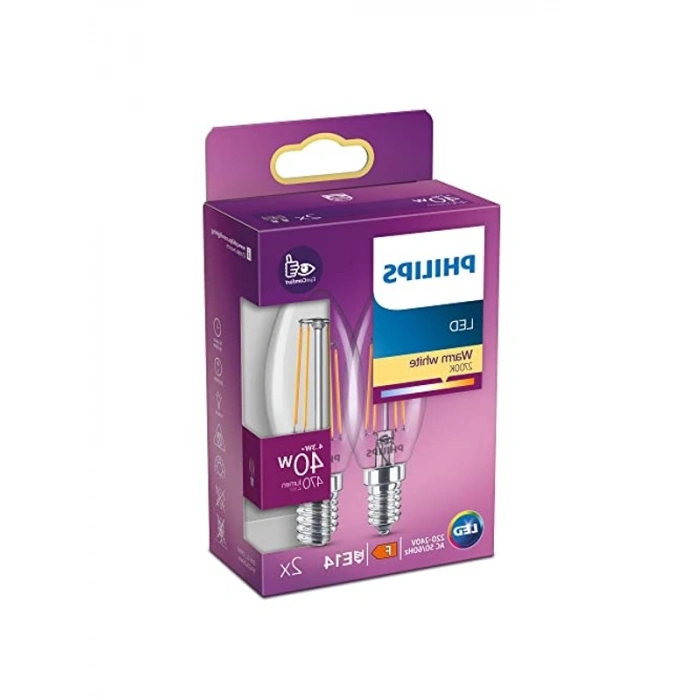 2li Paket 40W Led Mum Ampul, 2700K Beyaz Işık, E14 Duy ile Ekonomik Çözüm