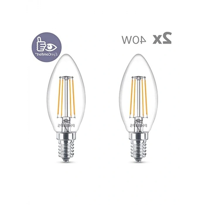 2li Paket 40W Led Mum Ampul, 2700K Beyaz Işık, E14 Duy ile Ekonomik Çözüm