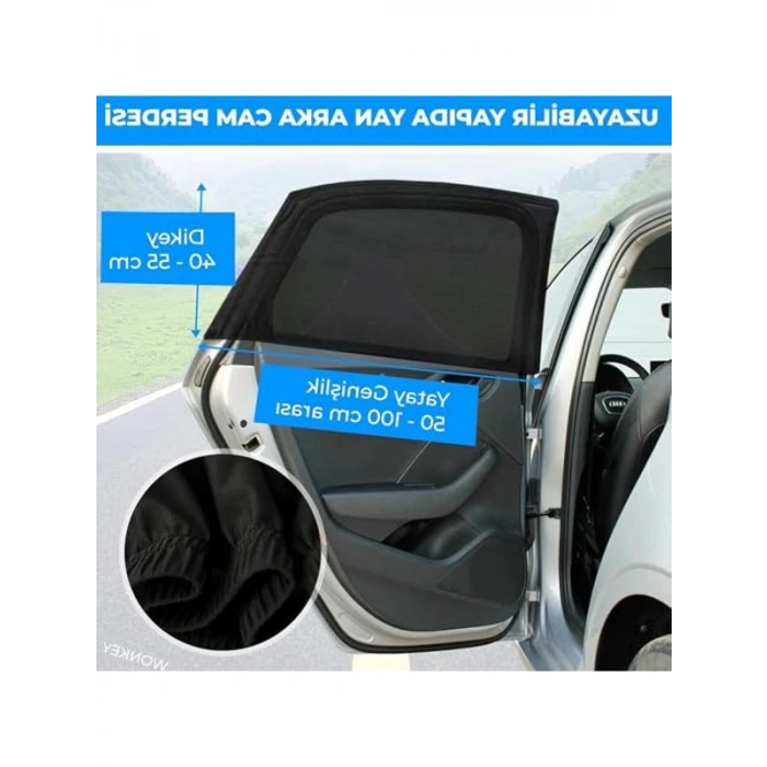 2li Paket Araç Yan Cam Perdesi - UV Koruma ve Sineklik