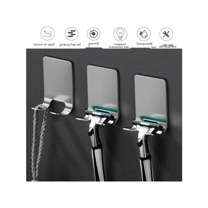 2Li Paslanmaz Çelik Banyo Jilet ve Traş Bıçağı Tutucu