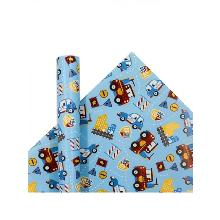 2li Set - 70x100 cm Eğlenceli Temalı Premium Hediye Paketleme Kağıdı