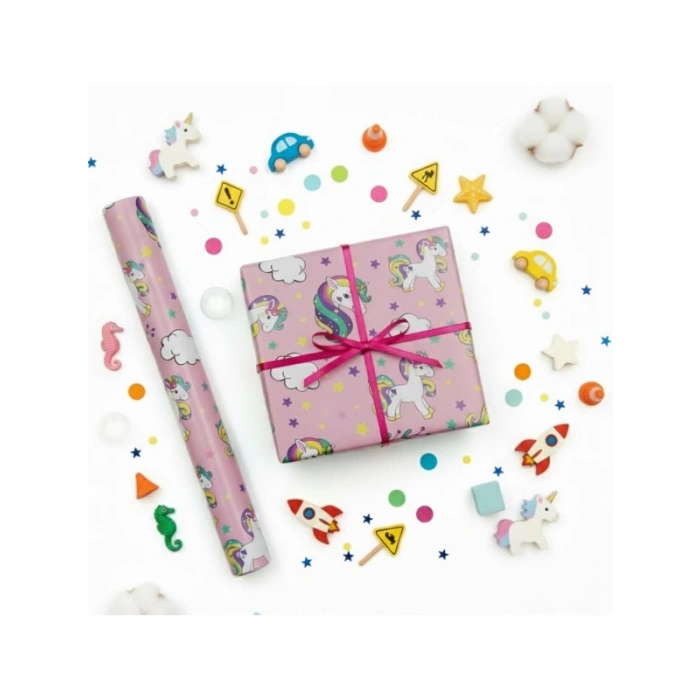 2li Set Çocuklara Özel Premium Hediye Paketleme Kağıdı, 70x100 cm