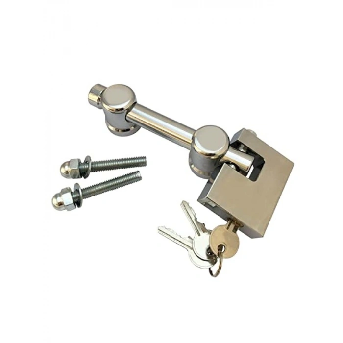 2li Set Kapı Emniyet Kilit Aparatı ve Yassı Asma Kilit (70 mm)