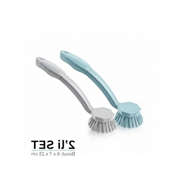 Ergonomik Lavabo ve Bulaşık Fırçası Seti, 2 Adet, 23 cm Uzunluk