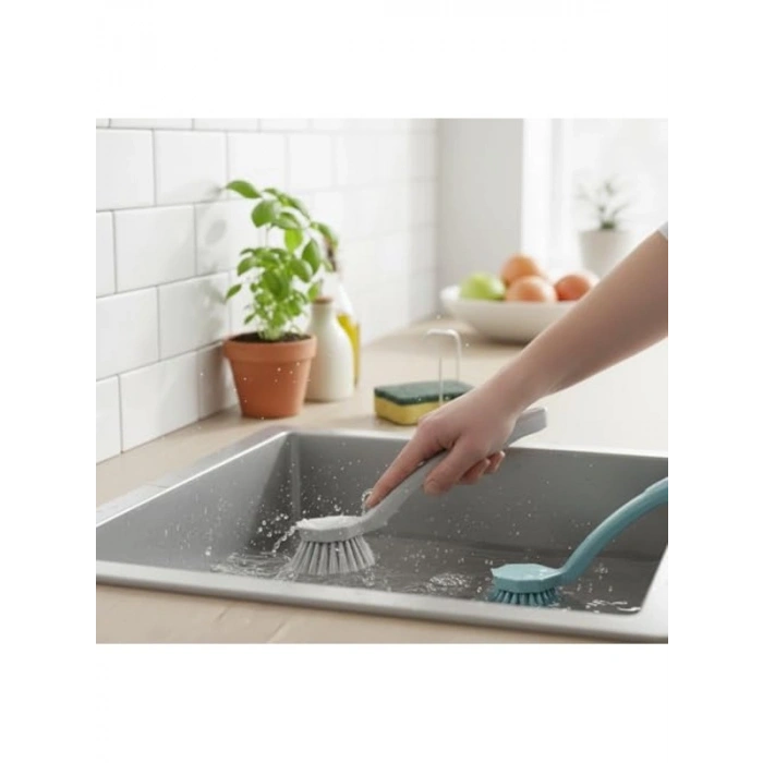 Ergonomik Lavabo ve Bulaşık Fırçası Seti, 2 Adet, 23 cm Uzunluk