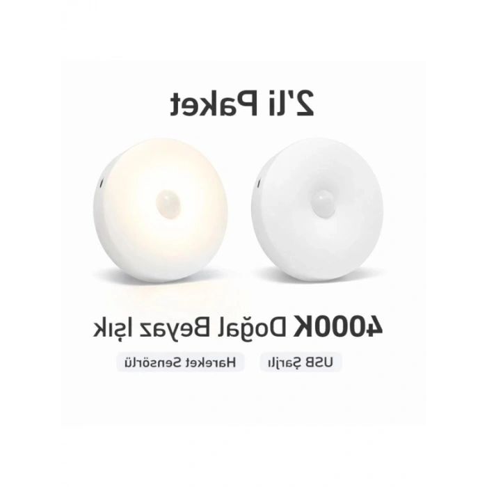 2li Set Sensörlü LED Kabin Işığı - Gece Lambası, Harekete Duyarlı