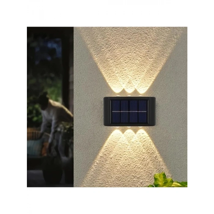 6 Ledli 2 Adet Solar Duvar Aydınlatması Seti
