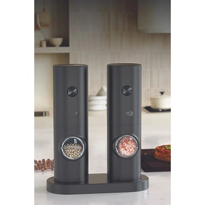 2li Standlı Tuz ve Karabiber Değirmeni Seti