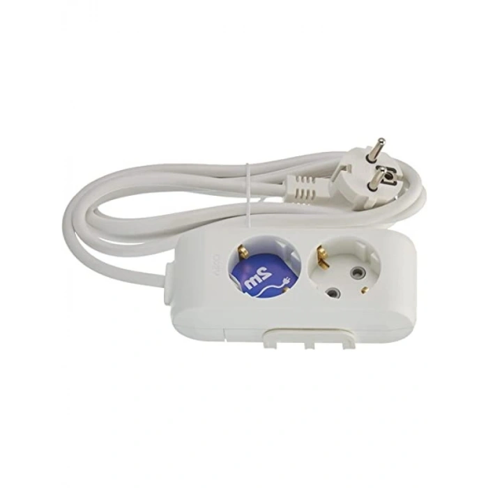 2li Topraklı Kablolu Çocuk Korumalı Priz - 2 Metre