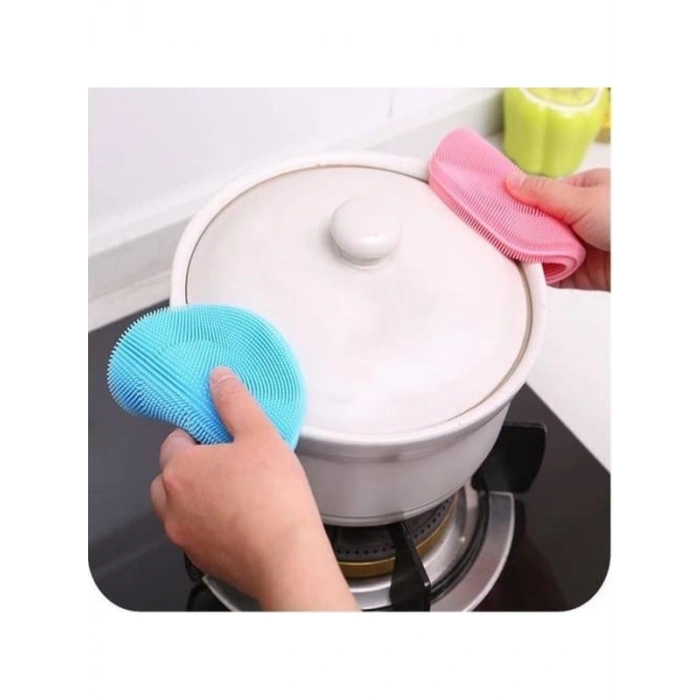 2li Tükenmeyen Silikon Bulaşık Süngeri, Çok Amaçlı Kullanım