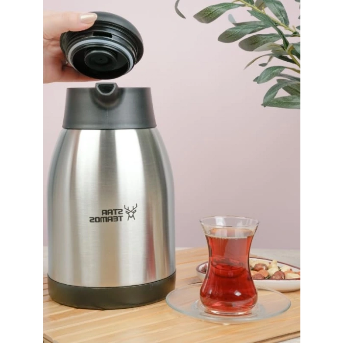 2 Litre Kapasiteli Çelik Termos, Sızdırmaz Kapak