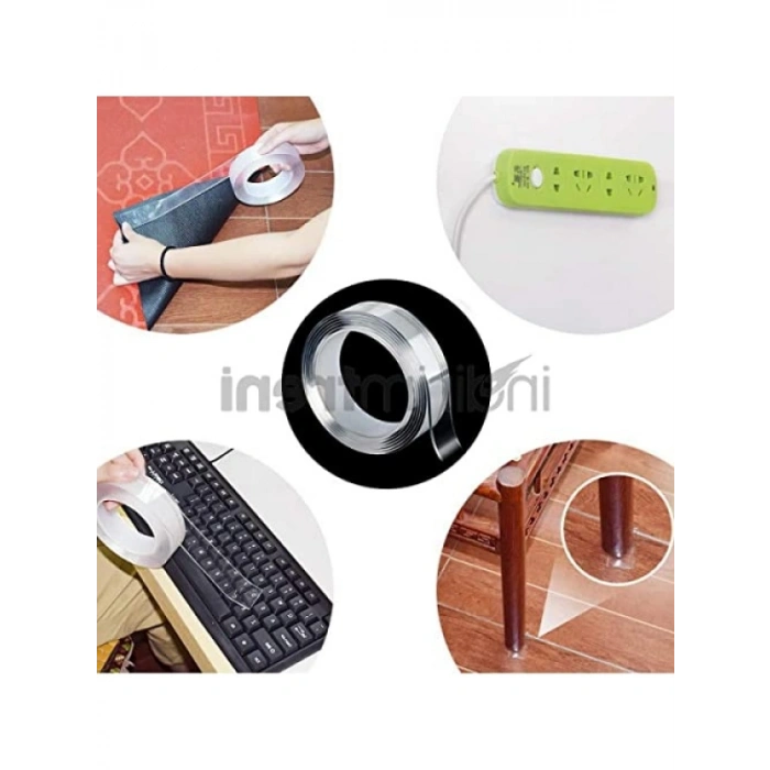 2 Metre Çift Taraflı Şeffaf Silikon Bant