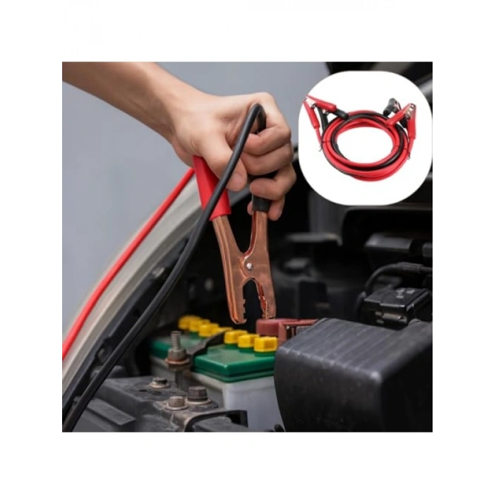 2 Metre Uzun Akü Takviye Kablosu, 400 Amper Kapasiteli