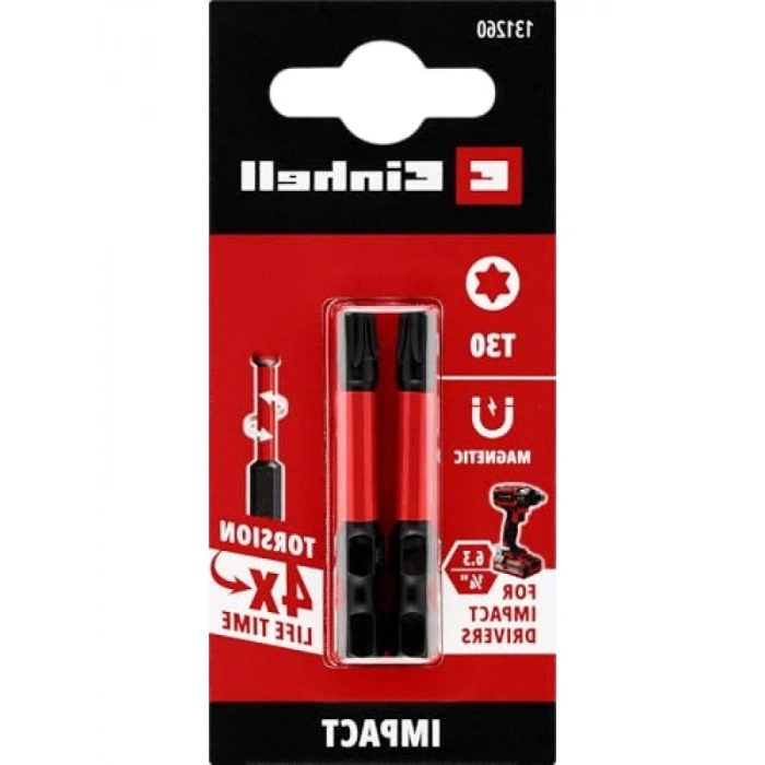 2 Parça Darbeli Bit Seti, 50 mm, T30, S2 Çelik