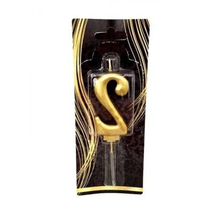 2 Yaş İçin Altın Renkli Pasta Mumu