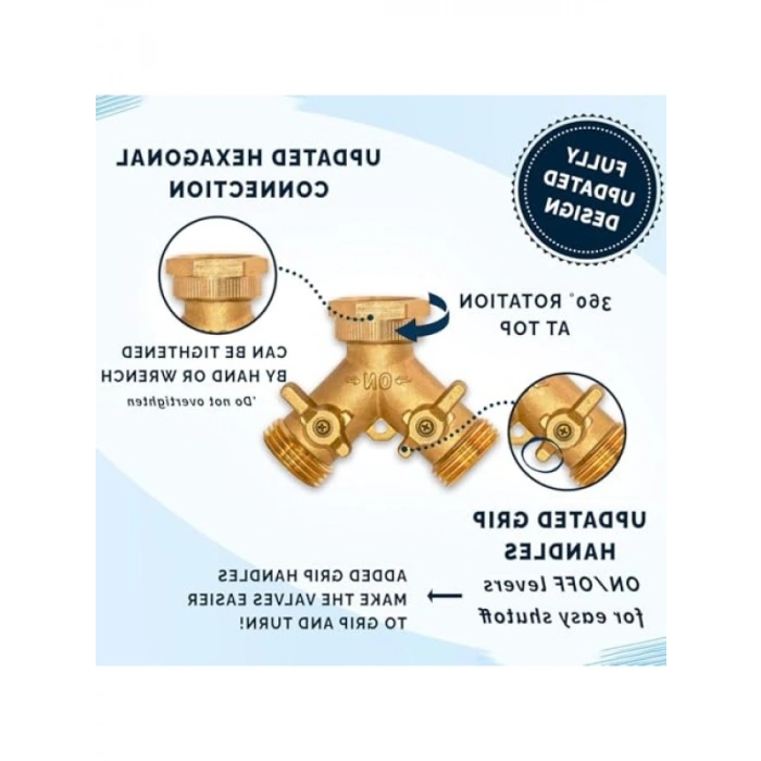 2 Yönlü Pirinç Bahçe Hortumu Ayırıcı