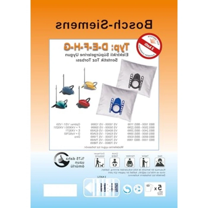 20 Adet Sentetik Toz Torbası, Elektrikli Süpürgeye Uygun