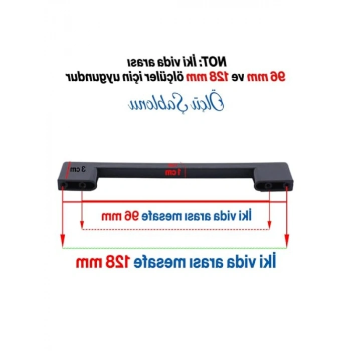 20 Adet Siyah Sert Plastik Mutfak Çekmece Kulpları