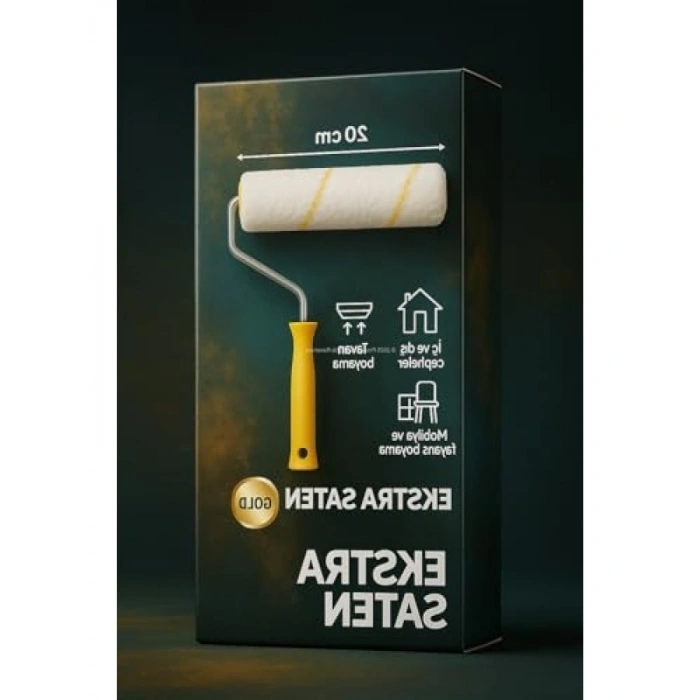 20 cm Genişlikte Yıkanabilir Rulo Fırça, İç ve Dış Cephe Boyama