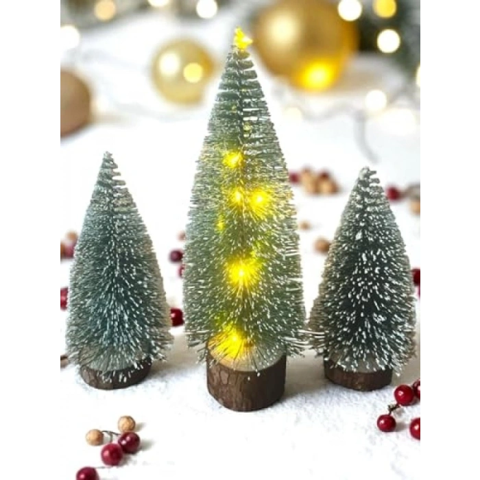 20 Cm Kendinden Gün Işıklı + 15 Cm Yılbaşı Çam Ağacı Seti