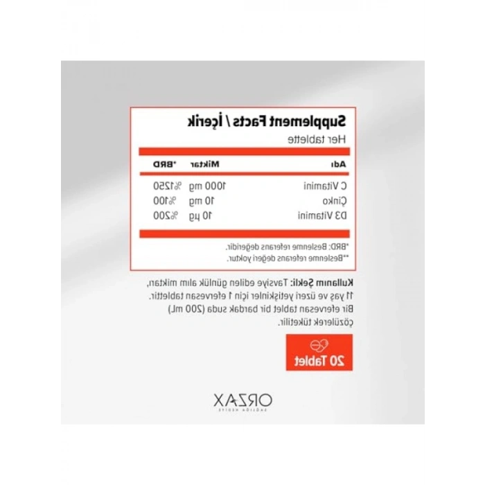 20 Efervesan Tablet - Sağlıklı Yaşam Desteği