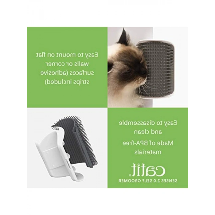 2.0 Kişisel Bakım Seti, kediler için masaj köşesi, gri, 1 adet (tekli paket)