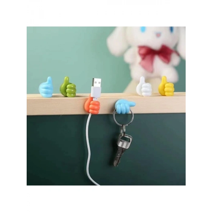 20li Sevimli Başparmak Tasarımlı Kendinden Yapışkanlı Kanca Seti