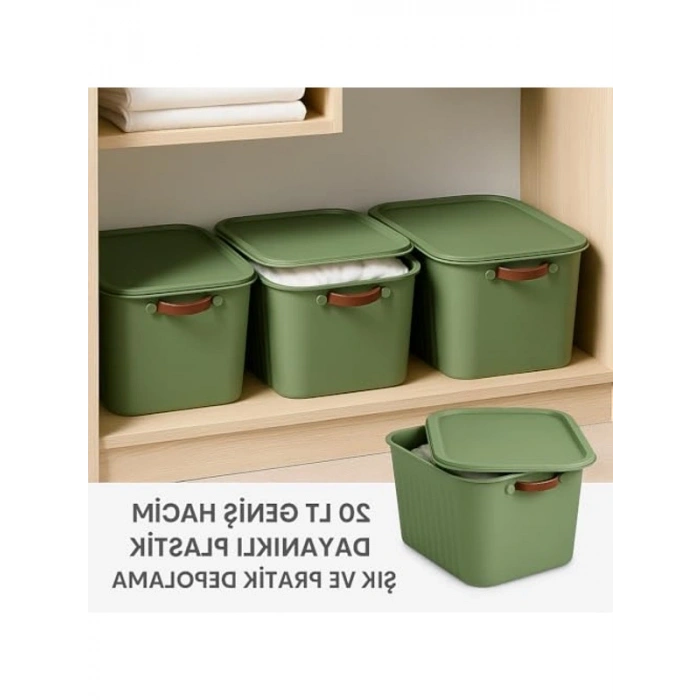 20 LT Kapaklı Organizer Kutu, Dayanıklı Plastik ve Renkli Tasarım