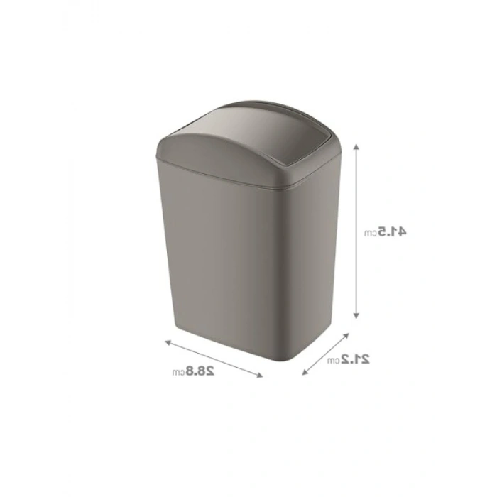 20 LT Kapasiteli Ergonomik Döner Kapaklı Çöp Kutusu - Bej Renk