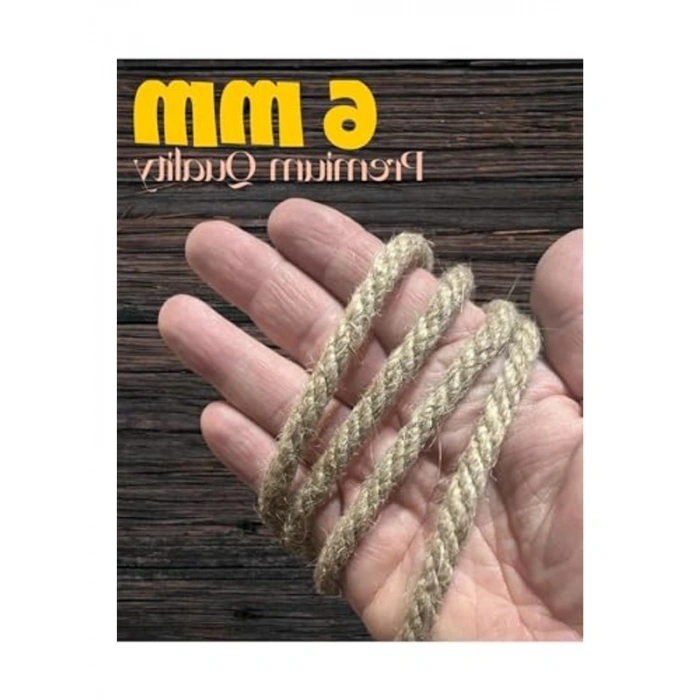 20 Metre 6 mm Jüt Halat, Doğal Kedi Tırmalama İpi