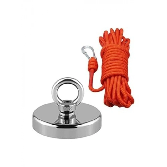 20 Metre Halat ile Neodyum Pot Mıknatıs Seti - Magnet Fishing