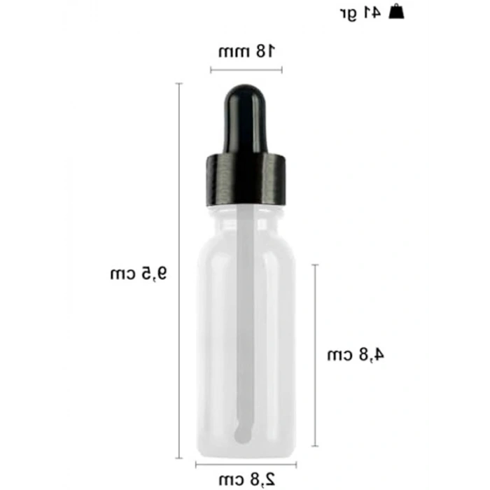 20 ml Metal Kapaklı Damlalık Şişesi, 6 Adet Set, Şeffaf