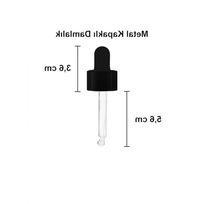 20 ml Metal Kapaklı Damlalık Şişesi, 6 Adet Set, Şeffaf
