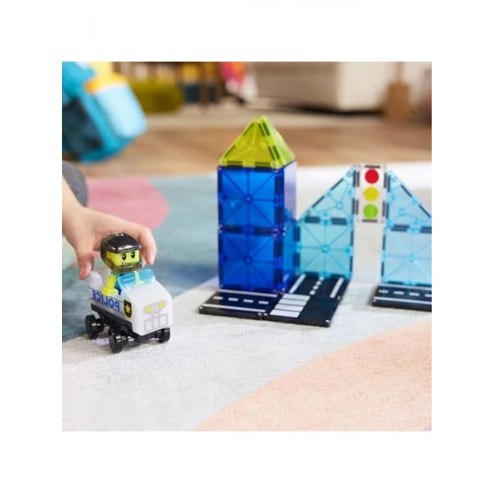 20 Parça Polis Temalı Magnatiles Seti, Eğlenceli Yapı Oyunu