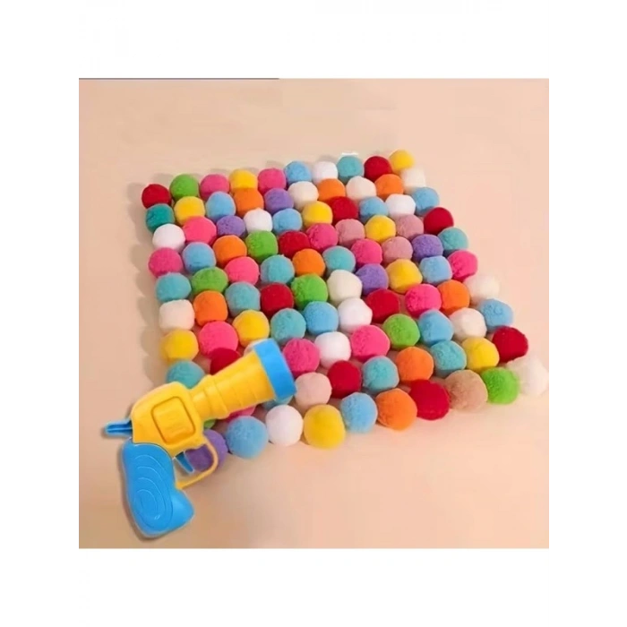 20 Peluş Top ile Hareketli Kedi Oyuncağı, Tabancalı Tasarım