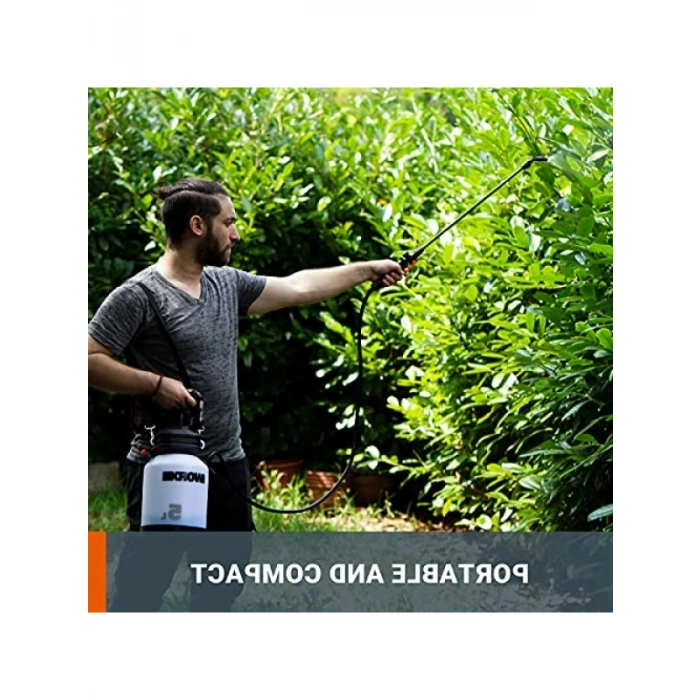 20 Volt Li-ion Akülü, 5 Lt Omuz Askılı Basınçlı İlaçlama Pompası