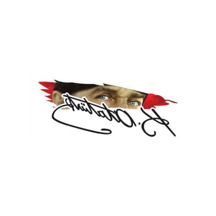20 x 8.5 cm Boyutunda Türk Bayrağı Sticker, Atatürk İmzası