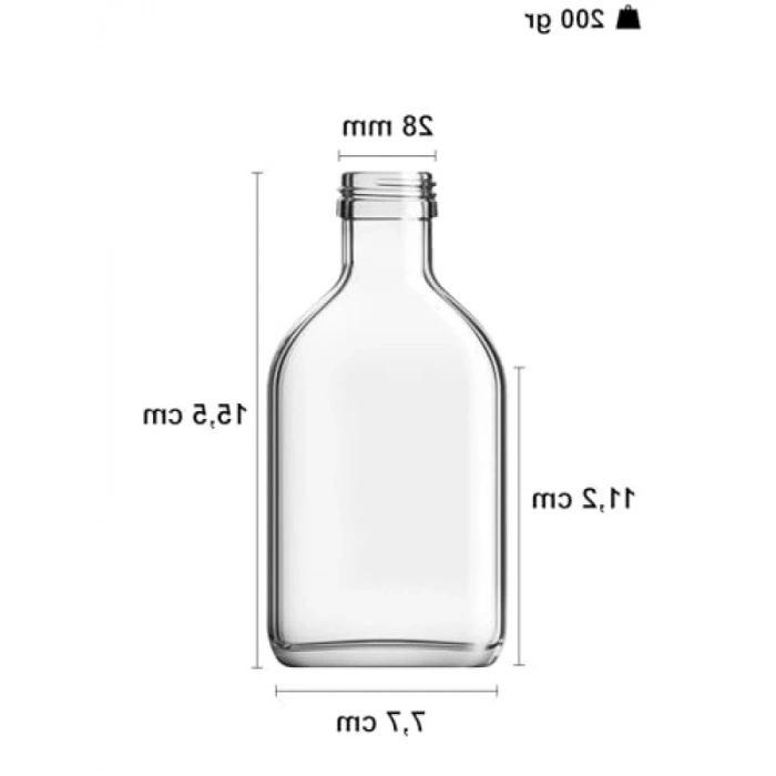 200 cc Kapaklı Soğuk Kahve Cam Şişesi - 6 Adet