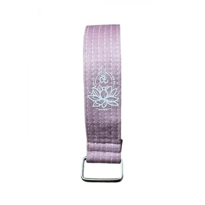 200 Cm x 4,5 cm Ölçülerinde Lotus Çiçeği Baskılı Yo Kemeri, %100 Pamuk