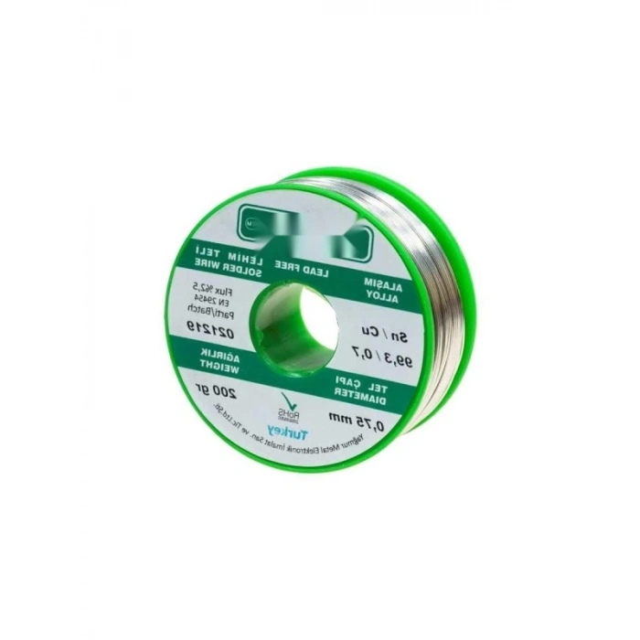 200 g Kurşunsuz Lehim Teli (%99,3 Sn /%0,7 Cu)