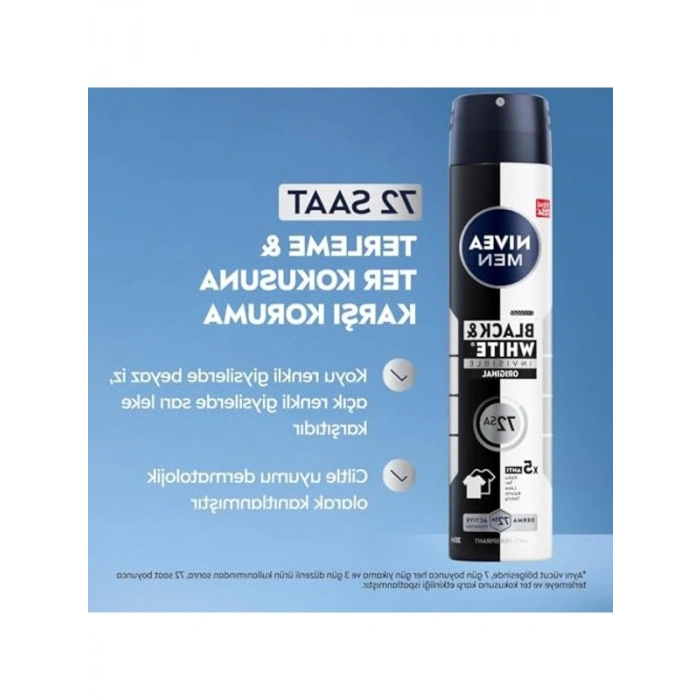 200 ml Invisible Original Erkek Deodorant, 72 Saat Koruma