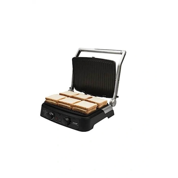 2000 Watt Kapasiteli Paslanmaz Çelik Izgara ve Tost Makinesi