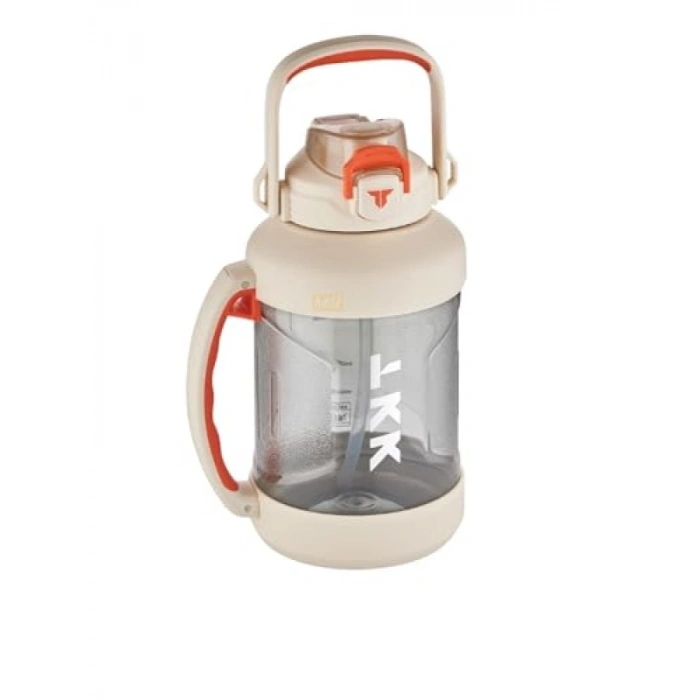 2000ml Kapasiteli Boyun Askılı Tritan Su Matarası - Beyaz