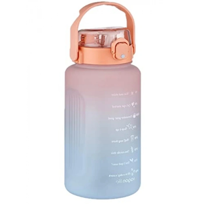 2000ml Motivasyon Matarası - Pipetli ve Pipetsiz Kullanım