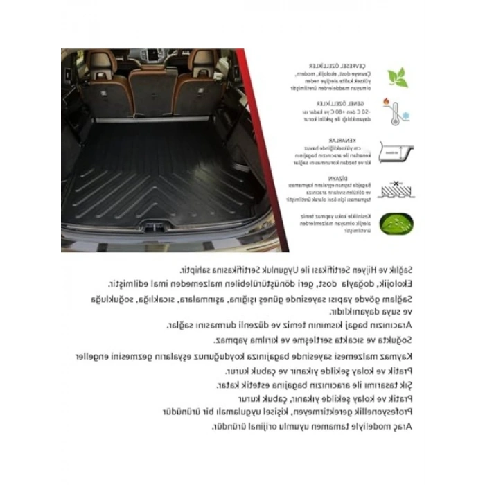 2009-2017 Ford Fiesta ile Uyumlu 3D Bagaj Havuzu