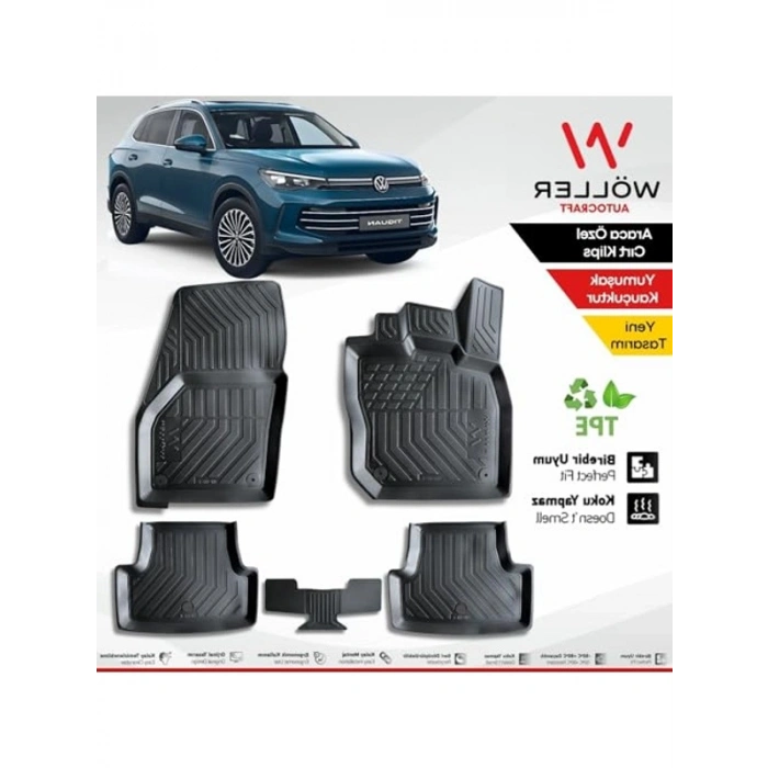 2024-2026 Volkswagen Tiguan Uyumlu 3D Havuzlu Paspas