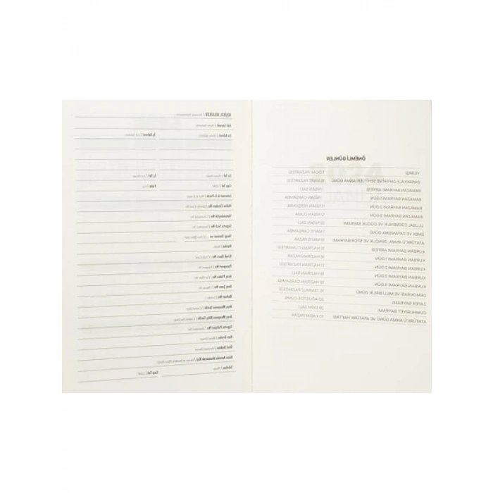 2024 Yılı Günlük Ajanda - Çok Renkli