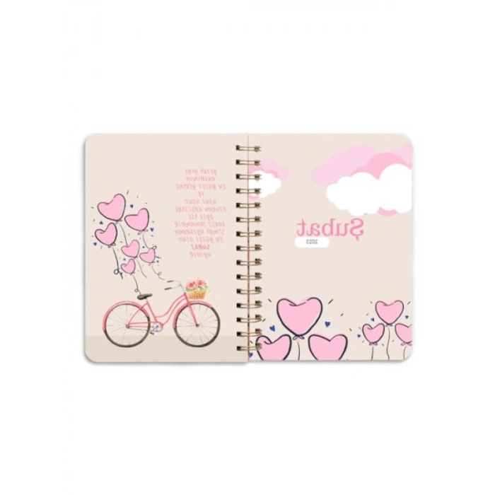 2025 A5 Papatya Temalı Spiralli Planlayıcı - Sticker Hediyeli