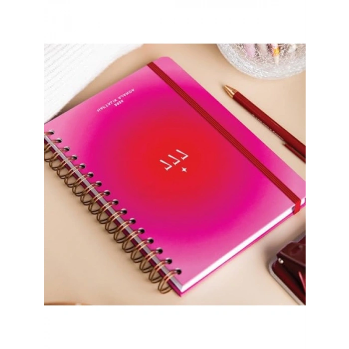 2026 A5 Spiralli Haftalık Ajanda - 12 Aylık, Pembe